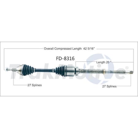 Surtrack Axle Cv Axle Shaft, Fd-8316 FD-8316